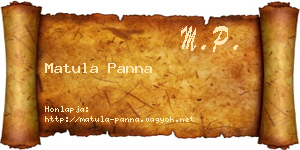 Matula Panna névjegykártya