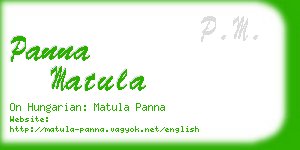 panna matula business card